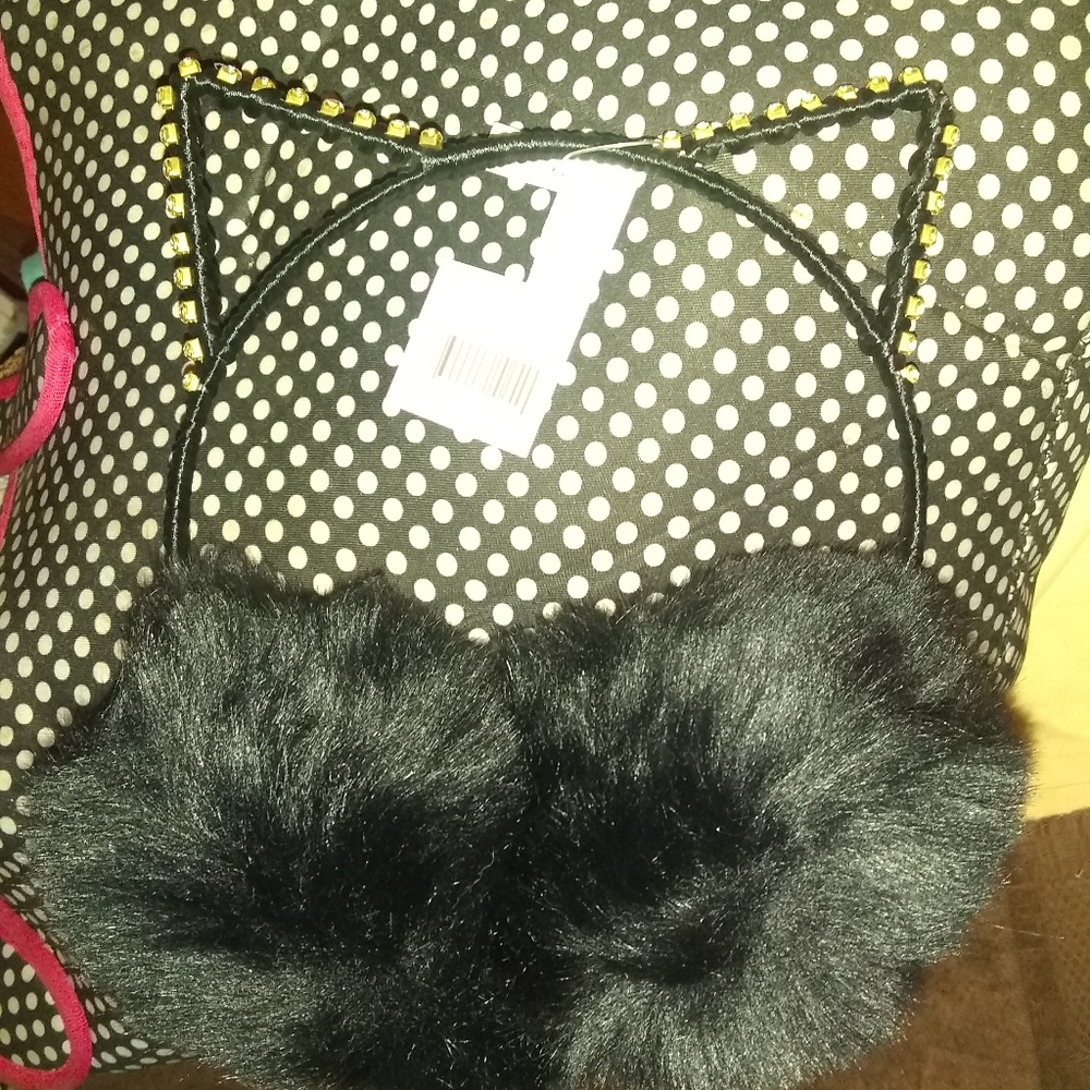 Rhinestone Cat ear EARMUFFS (Black)